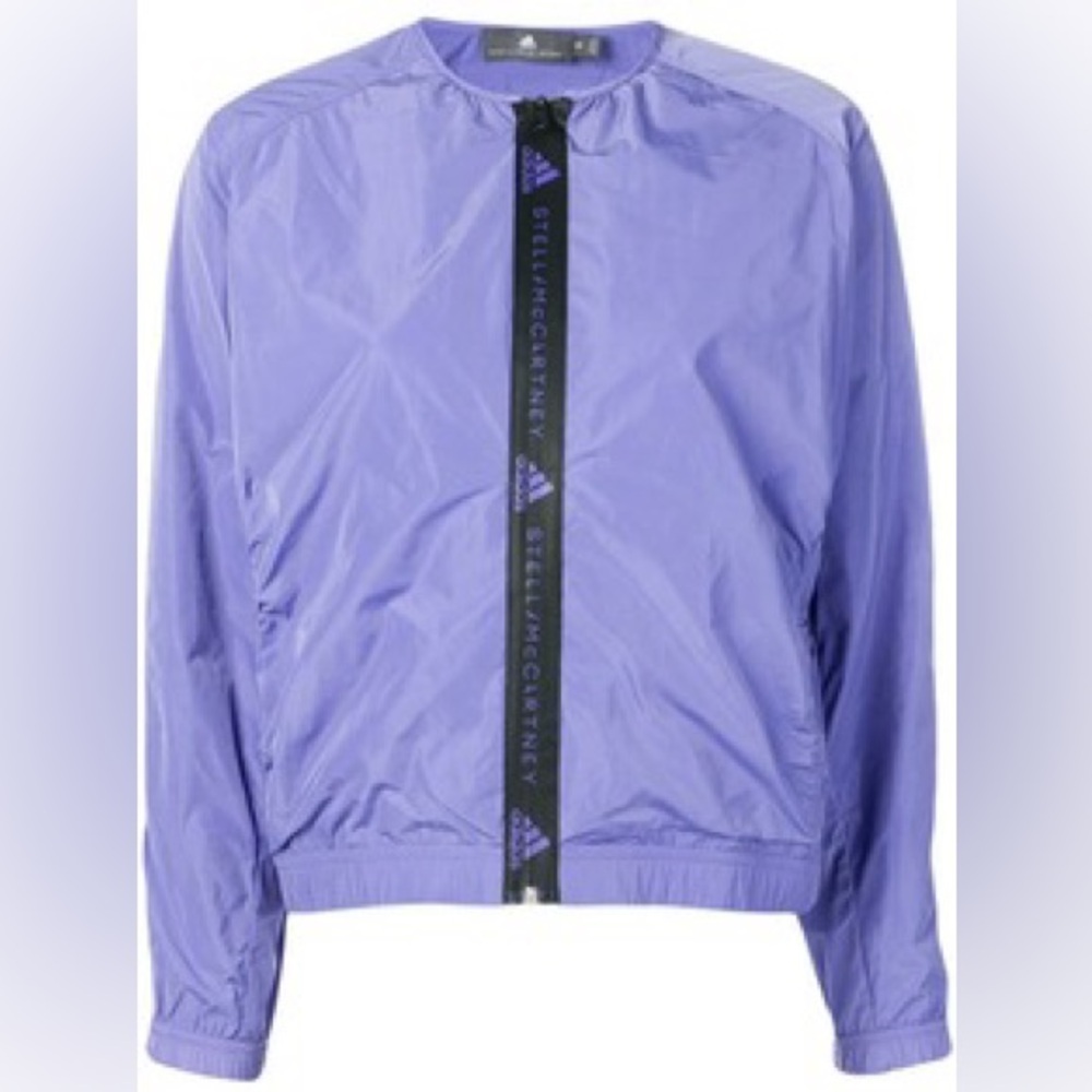 adidas by Stella McCartney Size L Collarless Zip Front Track Jacket Joy Purple
